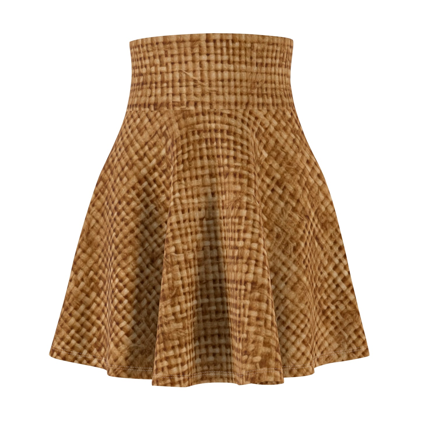 Brown Light Chocolate: Denim-Inspired Elegant Fabric - Women's Skater Skirt (AOP)