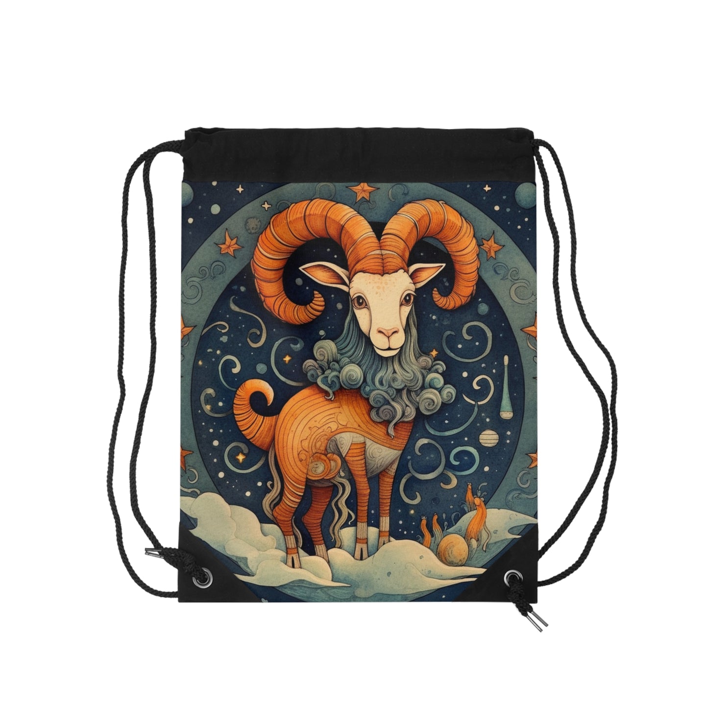 Capricorn Zodiac Children's Book Style Humorous Design - Drawstring Bag