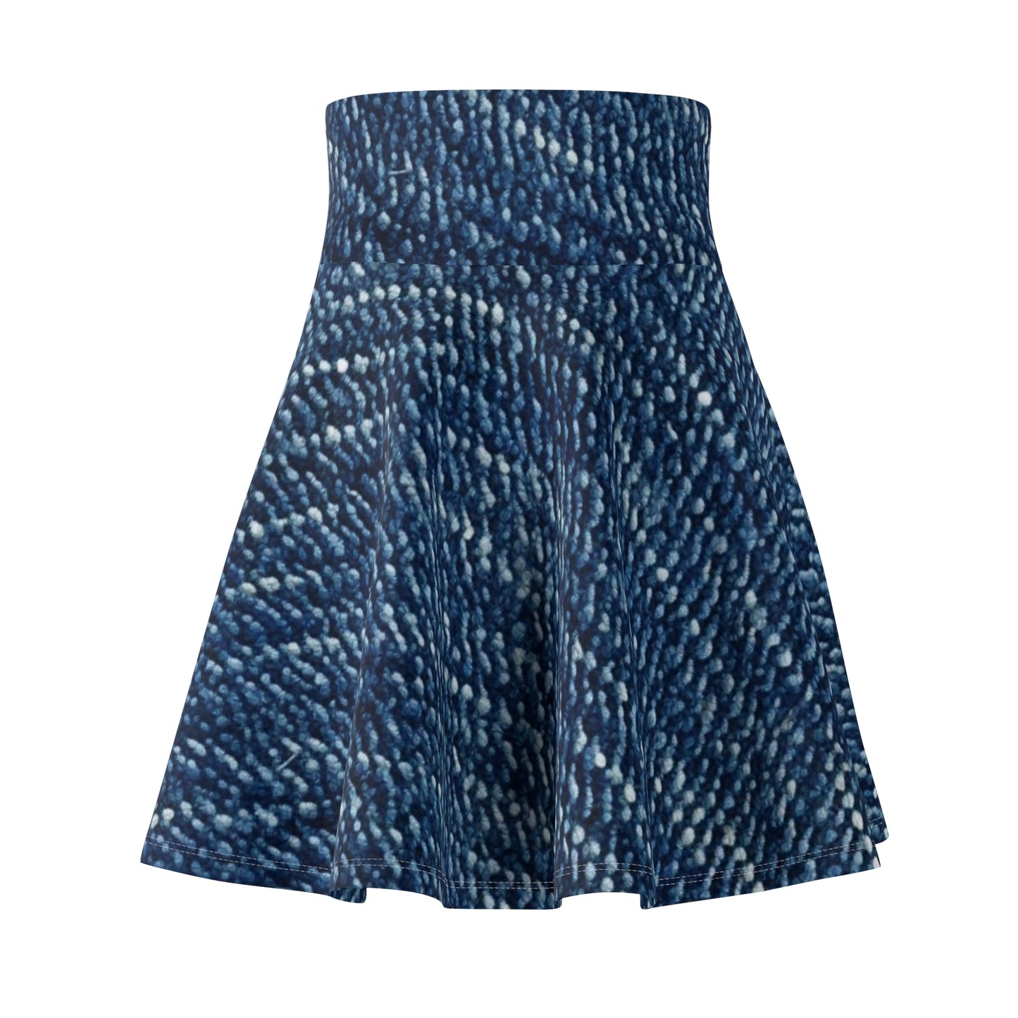 Denim-Inspired Design - Distinct Textured Fabric Pattern - Women's Skater Skirt (AOP)