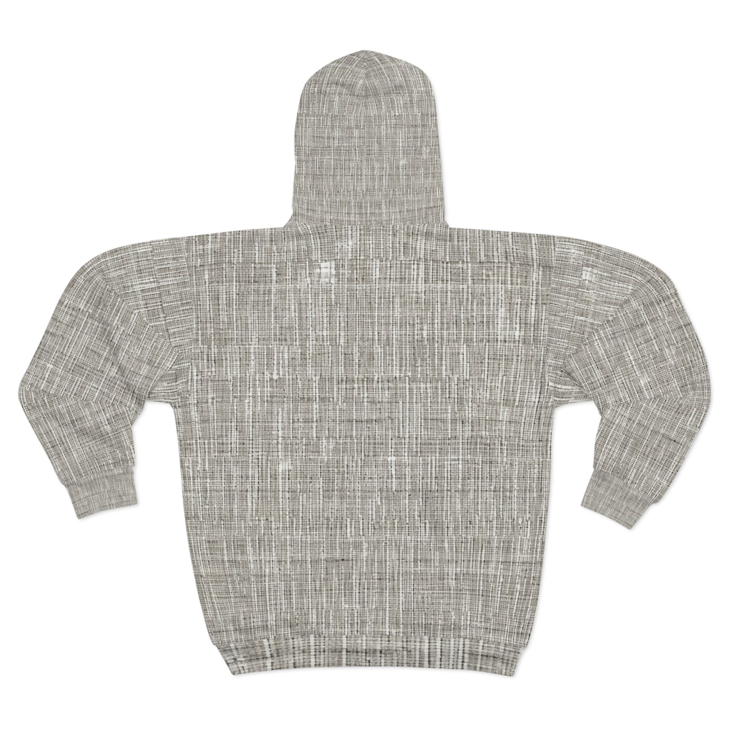 Gris plateado: diseño de tela contemporáneo inspirado en la mezclilla - Sudadera con capucha unisex con cremallera (AOP)