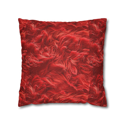 Fuzzy Infinity Case Red, Stylish Gift, Spun Polyester Square Pillowcase