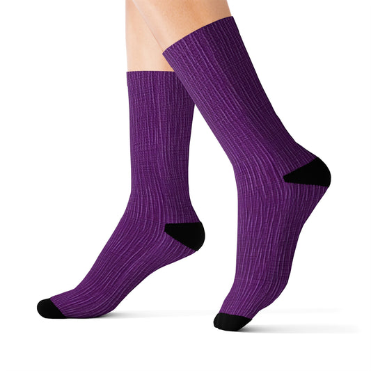 Violet/Plum/Purple: Denim-Inspired Luxurious Fabric - Sublimation Socks