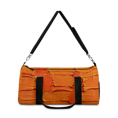 Fiery Citrus Orange: Edgy Distressed, Denim-Inspired Fabric - Duffel Bag