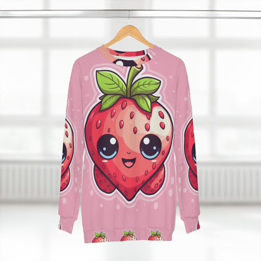 Kawaii Strawberry Adventure - Anime Classic Traditional Japanese Fruit - Otaku Artwork - Sudadera unisex (AOP) 