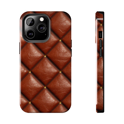 Brown Leather Cognac Pattern Rugged Durable Design Style - Tough Phone Cases