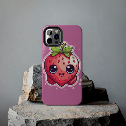 Kawaii Strawberry Adventure - Anime Classic Traditional Japanese Fruit - Otaku Artwork - Tough Phone Cases