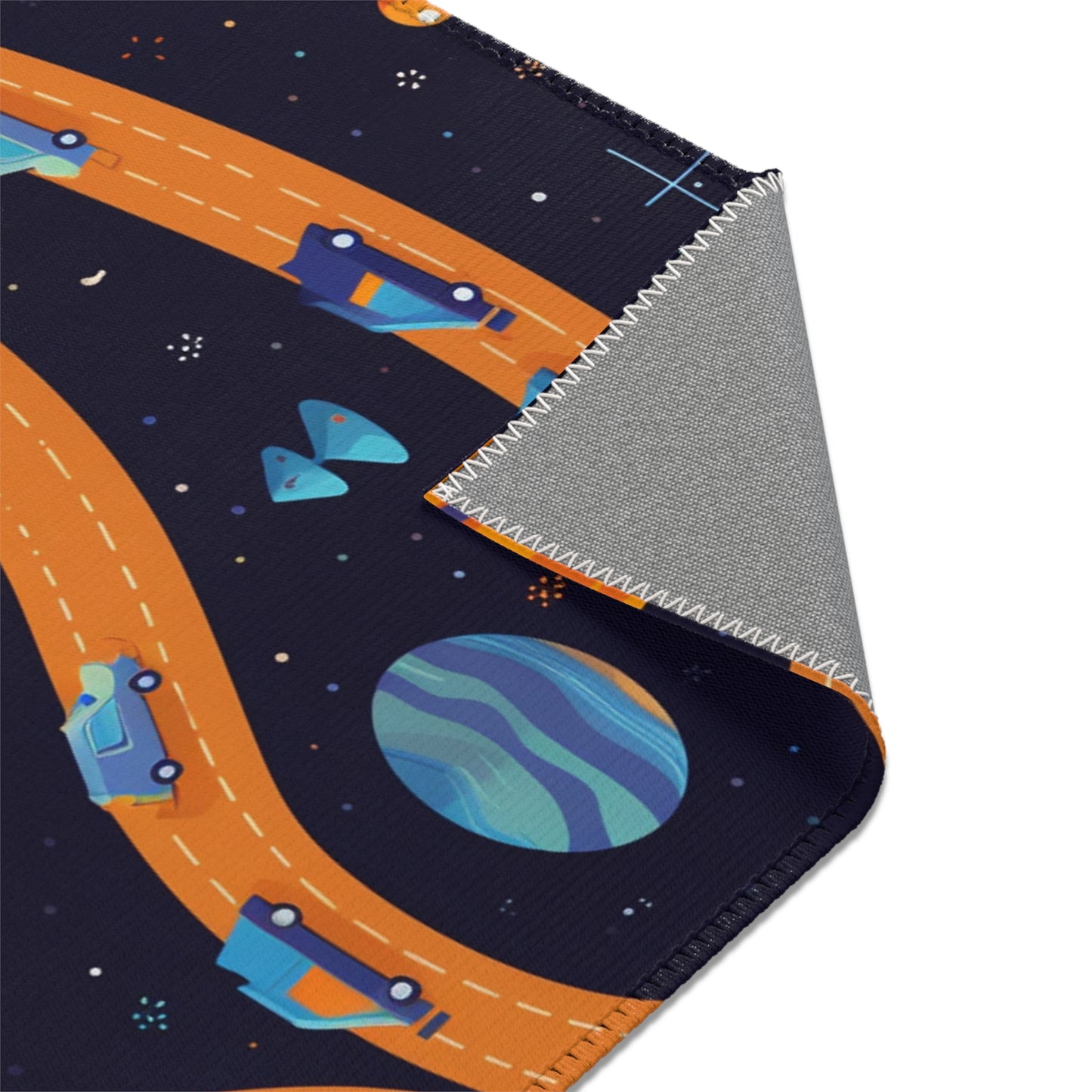 Space Odyssey: Kids Mars Play Roadway Galactic Space Area Rug in Various Sizes