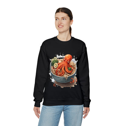 Ramen Octopus Bowl Anime Estilo tradicional japonés - Sudadera unisex Heavy Blend™ con cuello redondo 