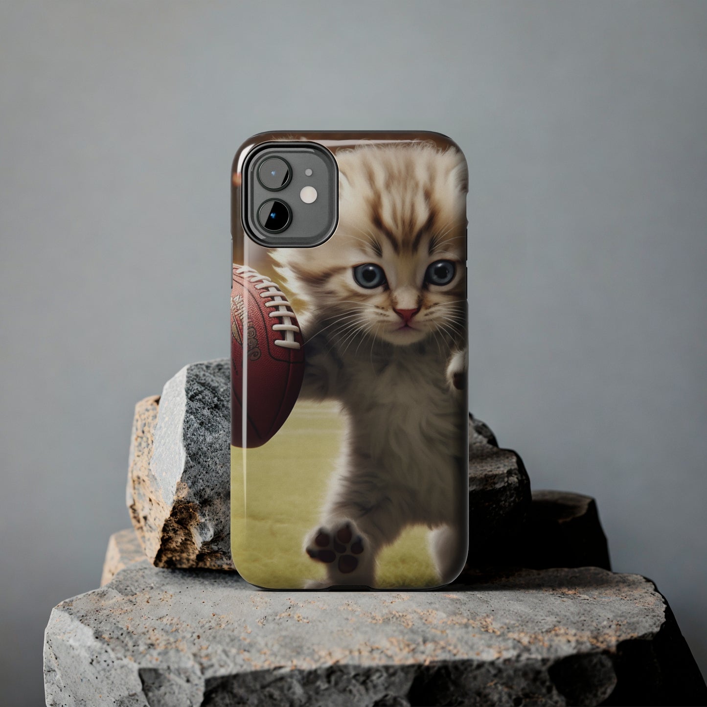 Football Kitty Fantasy: Feline Cat American Sport Quarterback - Tough Phone Cases