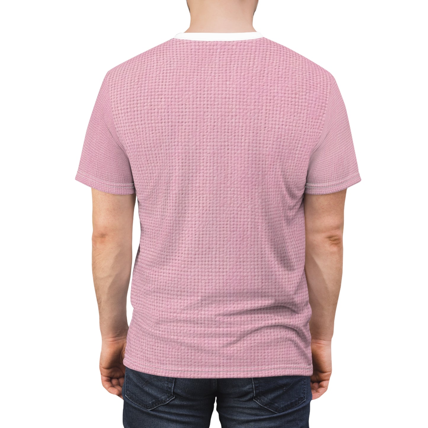 Blushing Garment Dye Pink: Denim-Inspired, Soft-Toned Fabric - Unisex Cut & Sew Tee (AOP)