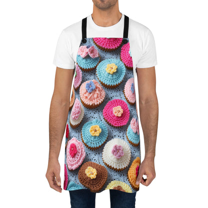 Crochet Cupcake Treat Frosted Cake Dessert Bakery Design - Apron (AOP)