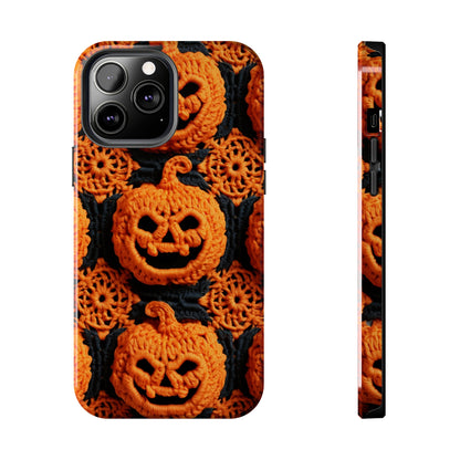 Halloween Crochet Pumpkin Scary Horror Festive Holiday Pattern - Tough Phone Cases