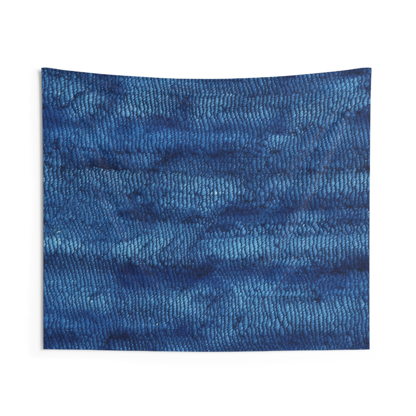 Blue Spectrum: Denim-Inspired Fabric Light to Dark - Indoor Wall Tapestries