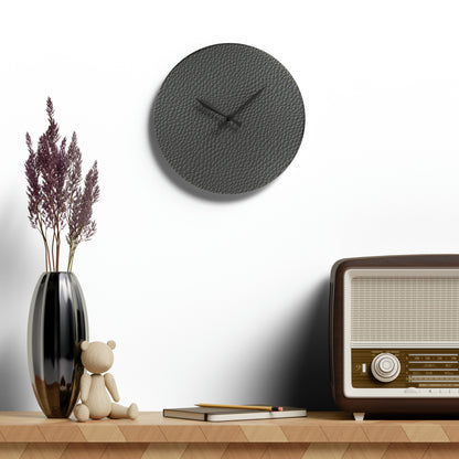 Grey Leather Design - Acrylic Wall Clock