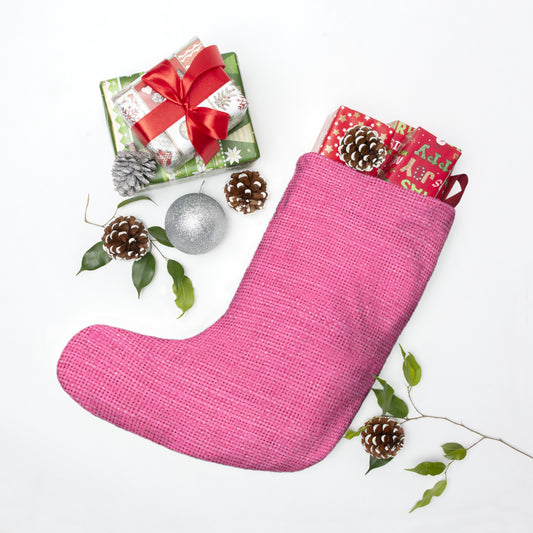 Doll-Like Pink Denim Designer Fabric Style - Christmas Stockings