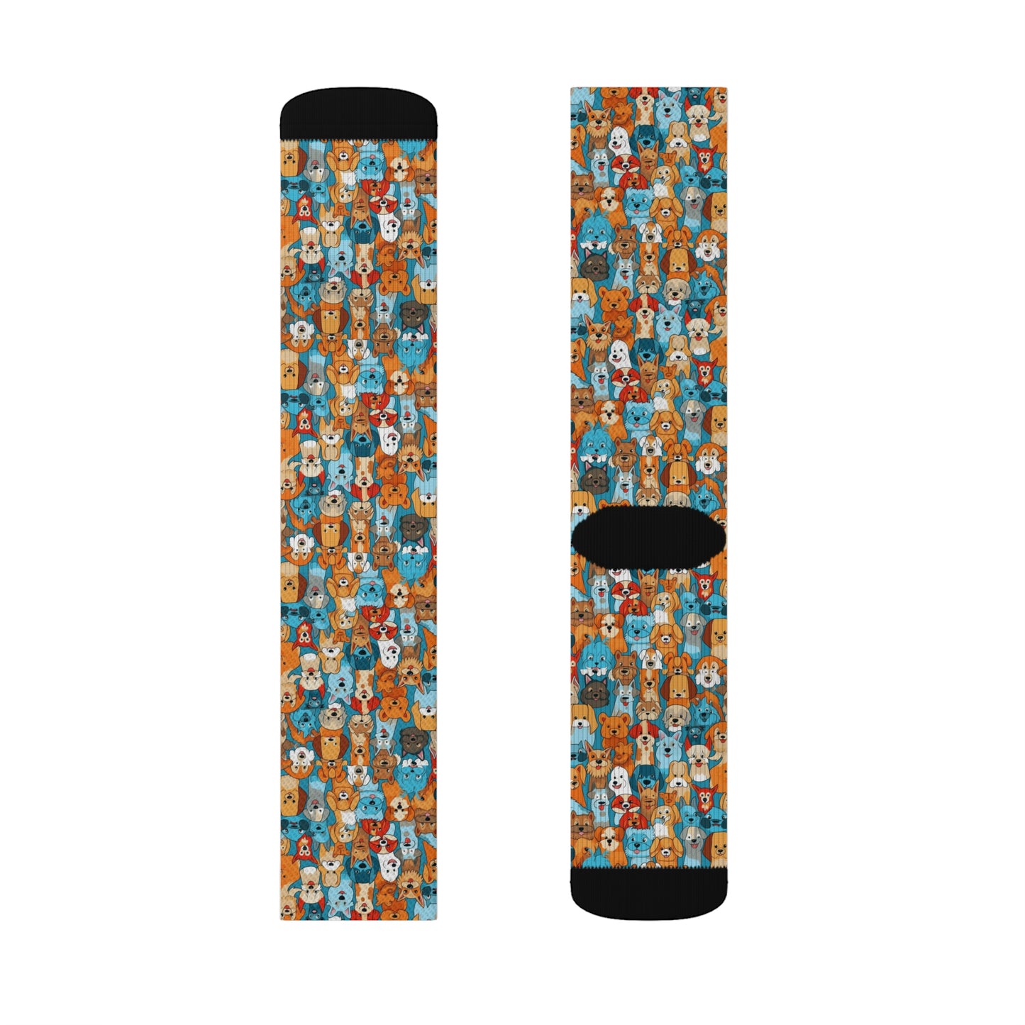 Cute Cartoon Dogs Whimsical Pattern Design Sublimation Socks