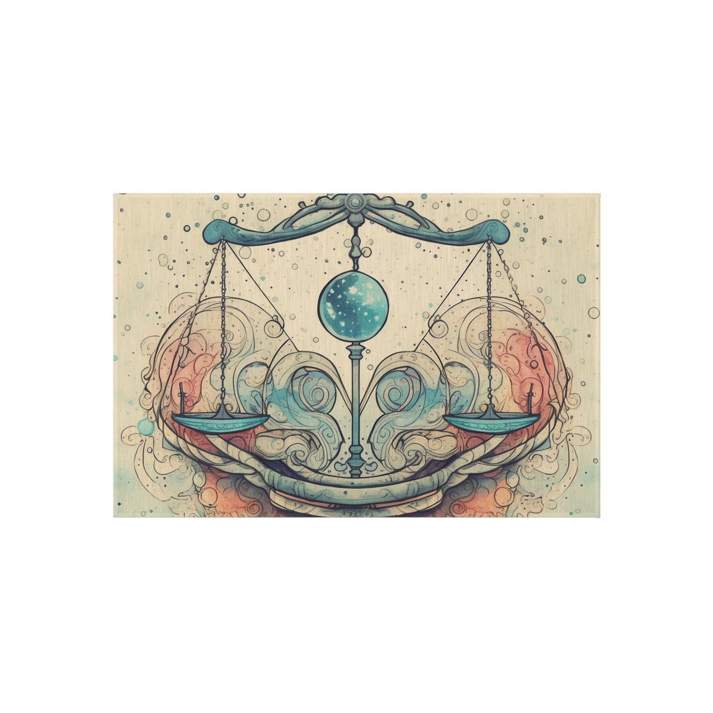 Libra Zodiac - Astrology Sign Street Art Equilibrium in Pastels - Outdoor Rug