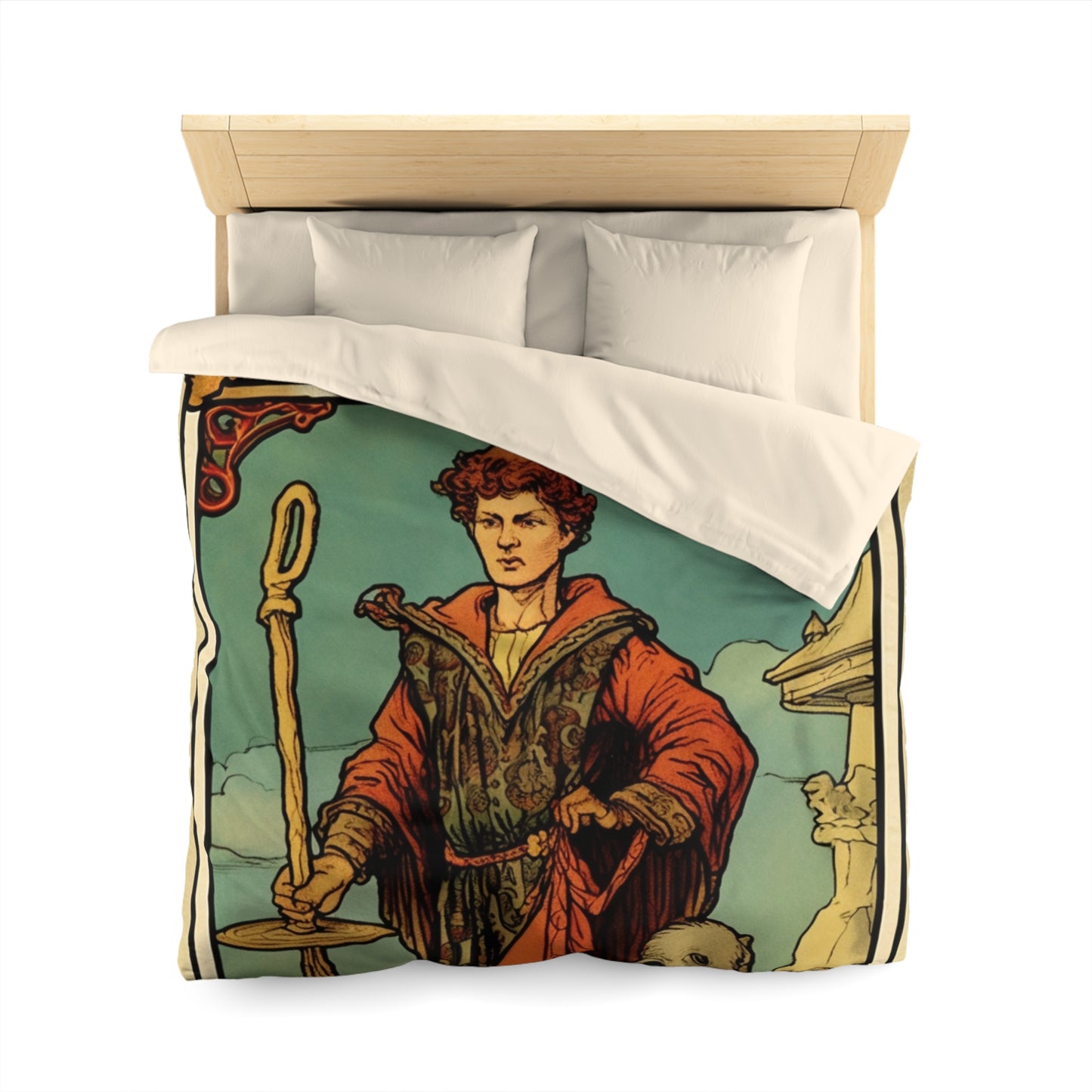 Mystical Tarot - Artistic Depiction of The Fool Card - Microfiber Duvet Cover