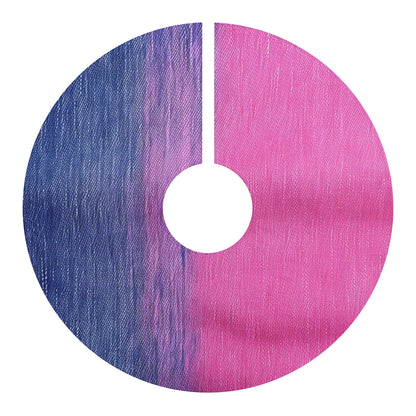 Dual Delight: Half-and-Half Pink & Blue Denim Daydream - Christmas Tree Skirts