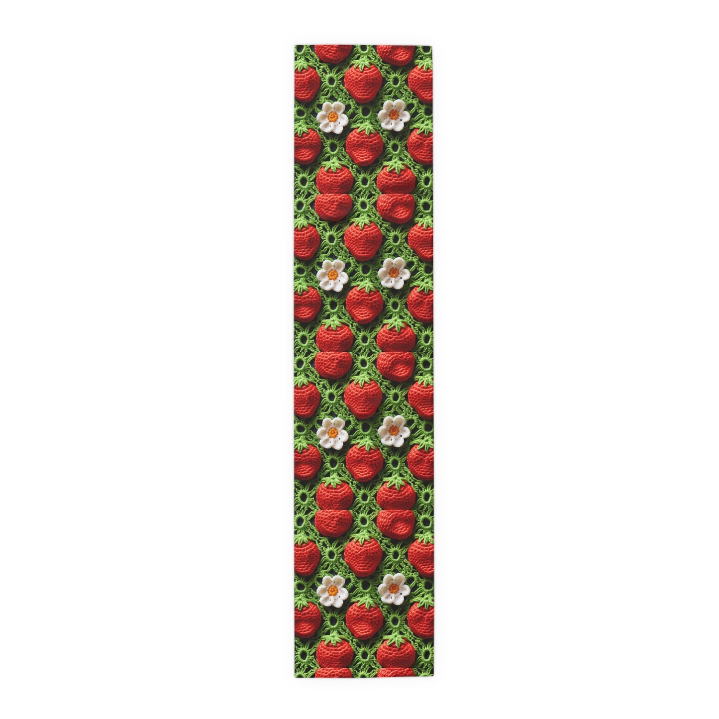 Strawberry Field Crochet - Forever Forest Greens - Fruit Berry Harvest Crop - Table Runner (Cotton, Poly)