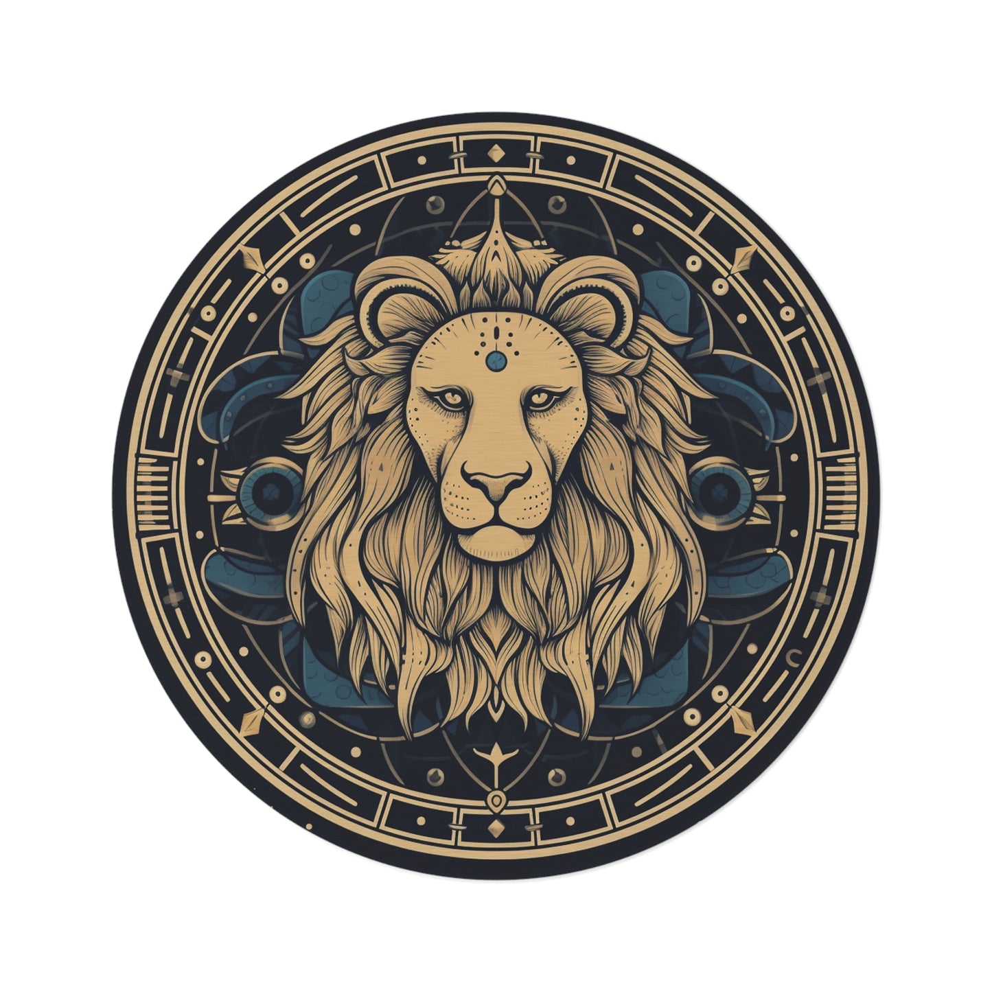 Signo del zodiaco Leo - Constelación cósmica del arte de la astrología del círculo místico - Alfombra redonda