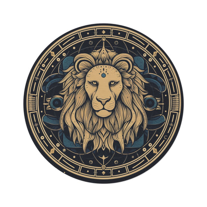 Signo del zodiaco Leo - Constelación cósmica del arte de la astrología del círculo místico - Alfombra redonda