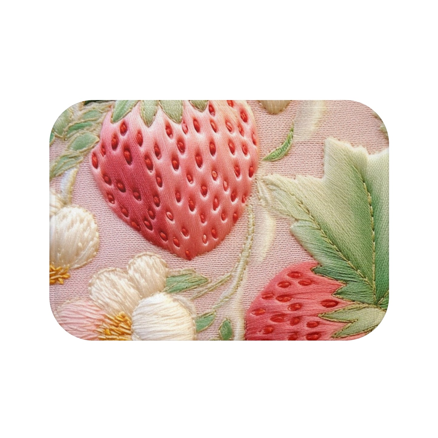 Fresas de frutos rojos - Fruta bordada - Diseño de alimentos para una fiesta de cultivos saludables - Alfombra de baño