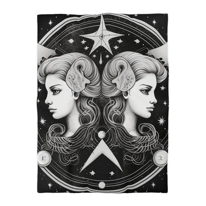 Diseño de gemelos del zodiaco Géminis - Tema de astrología celestial - Funda nórdica de microfibra