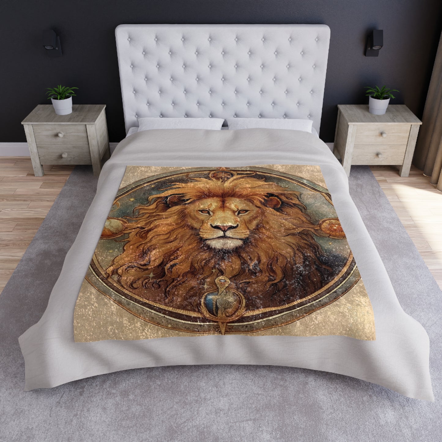 Astrological Leo Sign Vibrant Celestial Cosmic Zodiac - Crushed Velvet Blanket