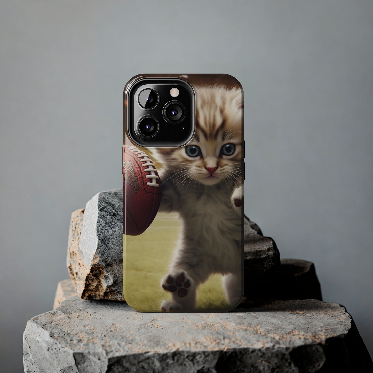 Football Kitty Fantasy: Feline Cat American Sport Quarterback - Tough Phone Cases