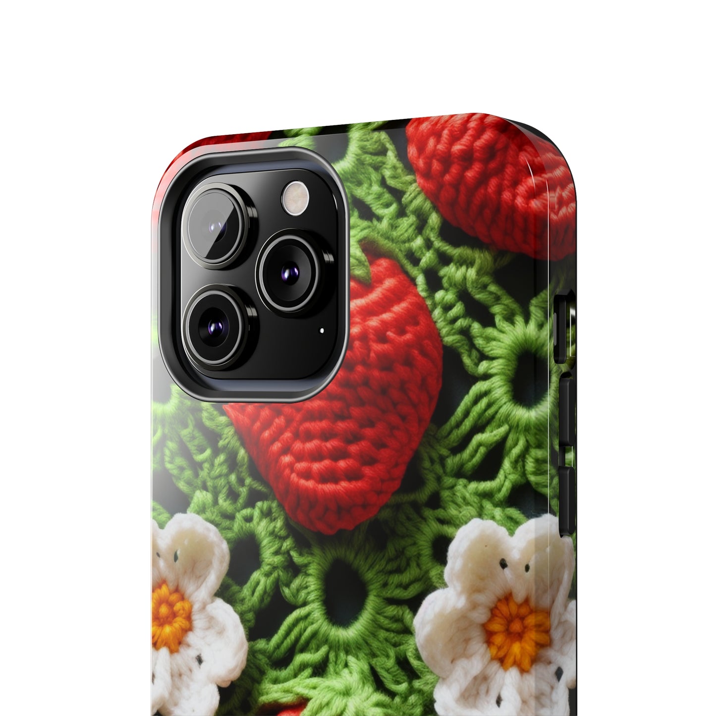 Strawberry Field Crochet - Forever Forest Greens - Fruit Berry Harvest Crop - Tough Phone Cases