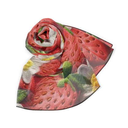 Strawberry Strawberries Embroidery Design - Fresh Pick Red Berry Sweet Fruit - Poly Scarf