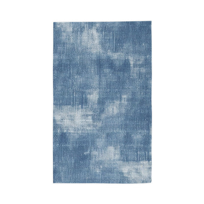 Faded Blue Washed-Out: Denim-Inspired, Style Fabric - Dobby Rug