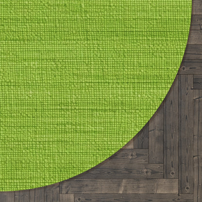 Lush Grass Neon Green: Denim-Inspired, Springtime Fabric Style - Round Rug