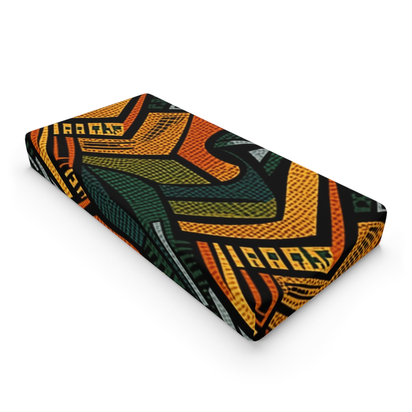 Textil de adorno africano estilo años 1960-1970 - Patrón atrevido e intrincado - Funda para cambiador de bebé