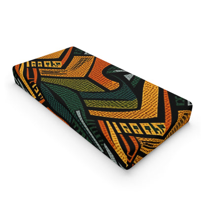 Textil de adorno africano estilo años 1960-1970 - Patrón atrevido e intrincado - Funda para cambiador de bebé