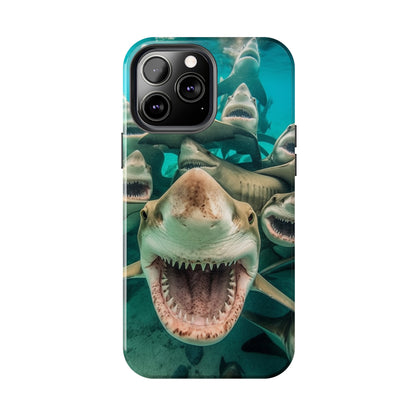 Laughing Lemon Sharks: Joyful Sea Jaws Ocean Deep - Tough Phone Cases