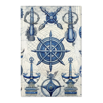 Nautical Theme Art - Anchors, Ropes, Compass - Area Rugs