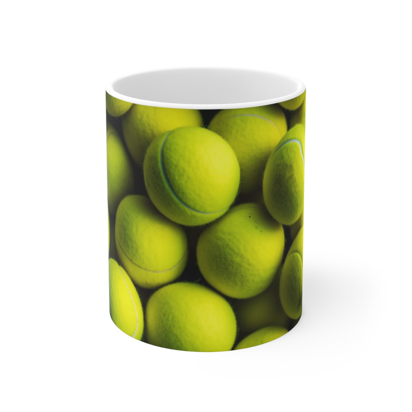 Tennis Ball Sport: Athlete Court Action, Rally & Serve - Ceramic Mug 11oz