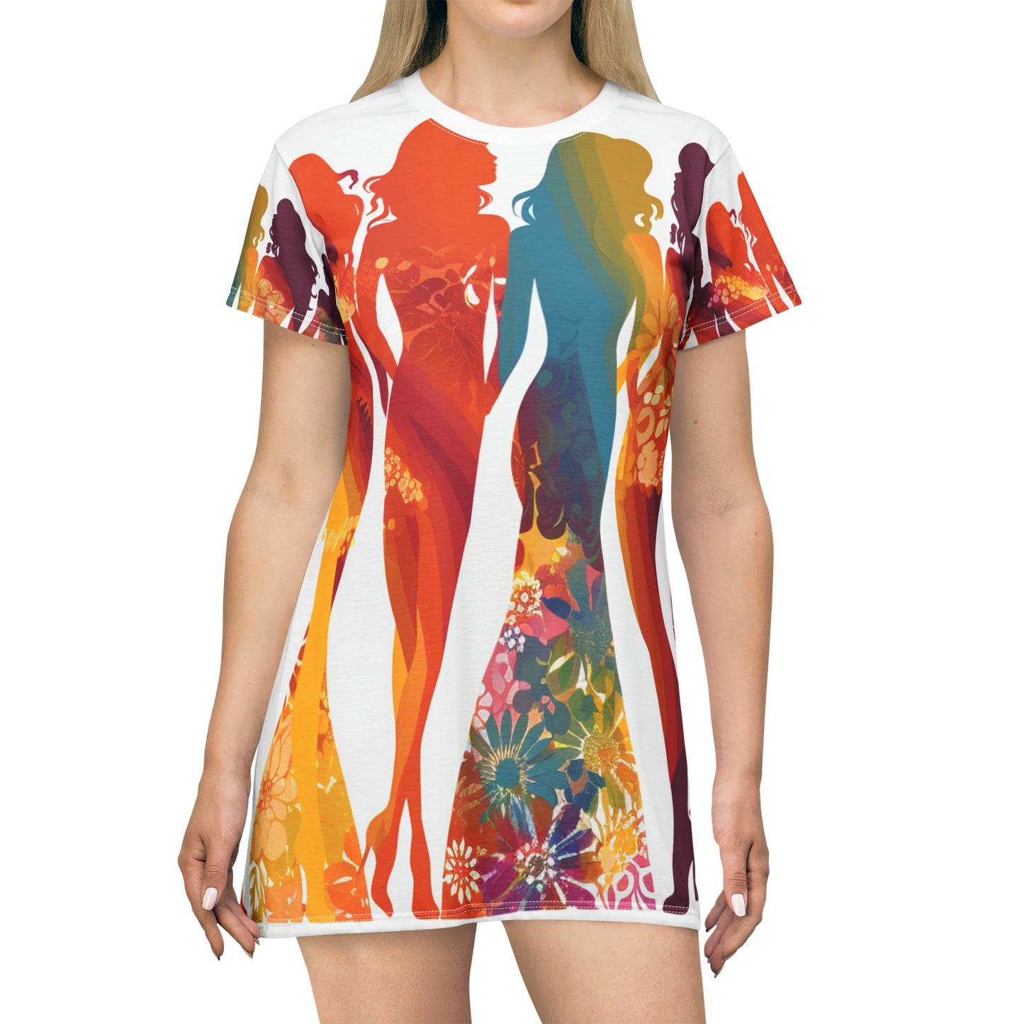 Bride Tribe Bachelorette Bash - Bold & Bright Design - T-Shirt Dress (AOP)