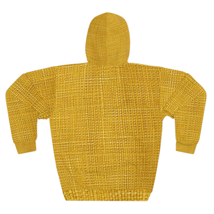 Radiant Sunny Yellow: Denim-Inspired Summer Fabric - Unisex Pullover Hoodie (AOP)