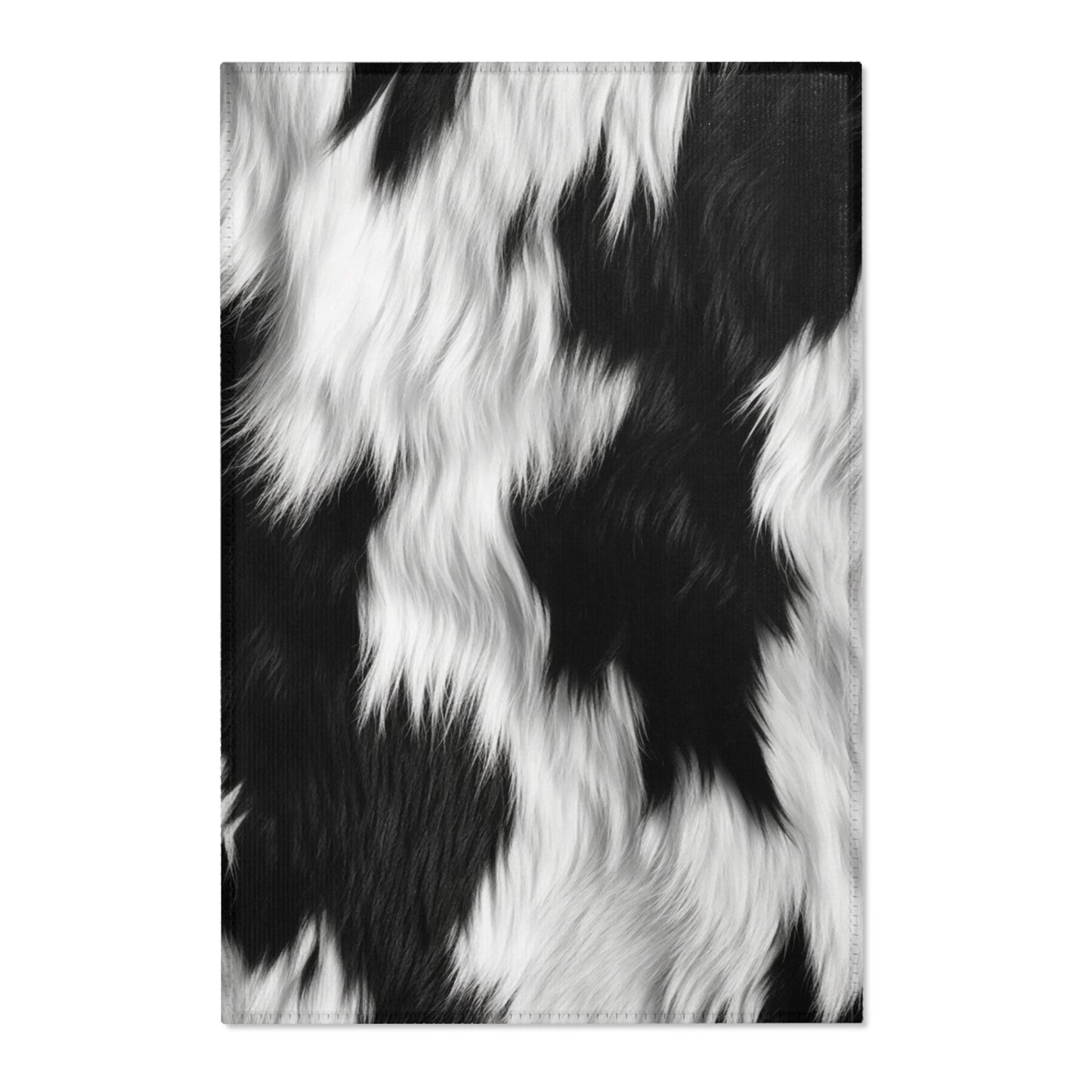 Cowhide on Hair Leather - Black and White - Designer Style - Area Rugs