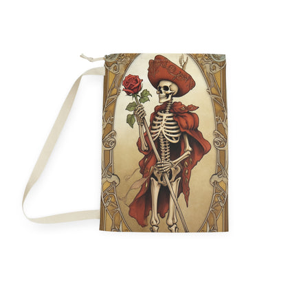 Death Card Tarot - Skeleton, Rose, and Transformation Journey - Laundry Bag