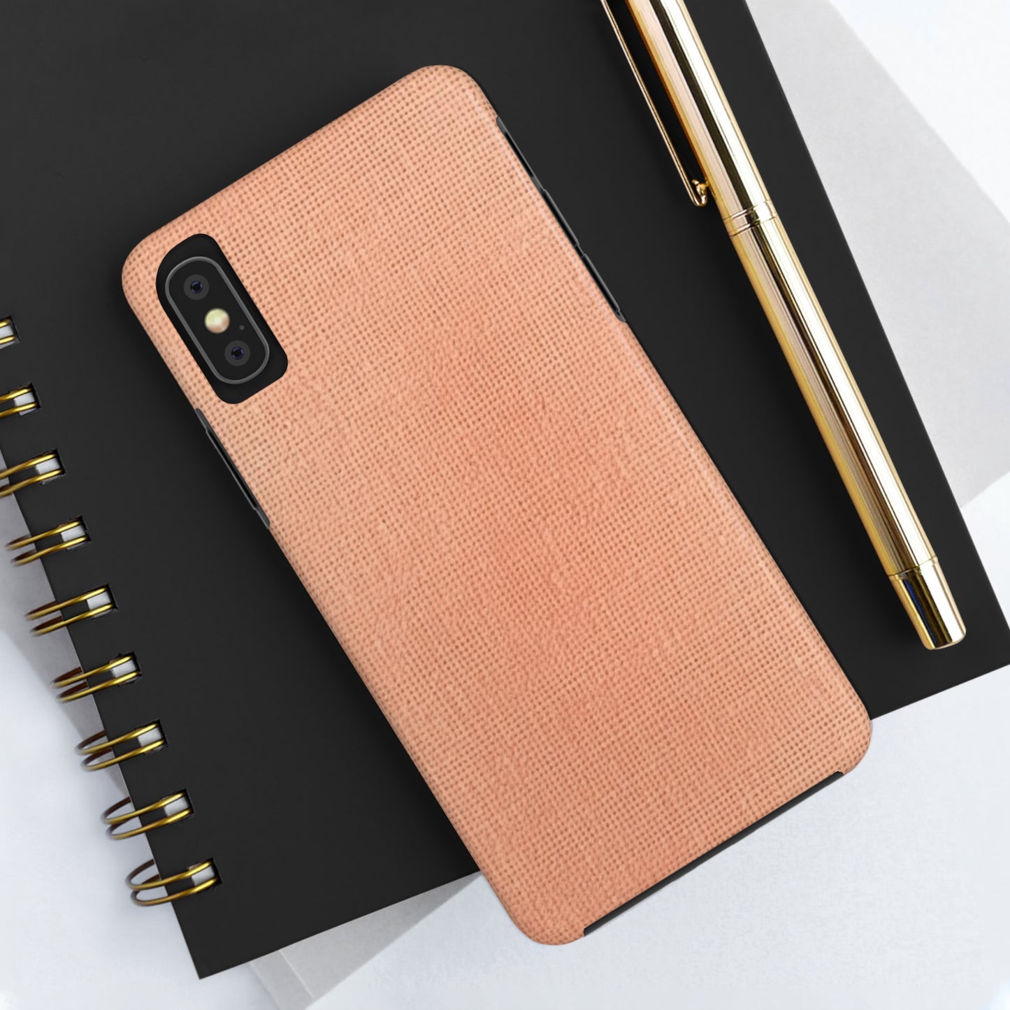 Soft Pink-Orange Peach: Denim-Inspired, Lush Fabric - Tough Phone Cases