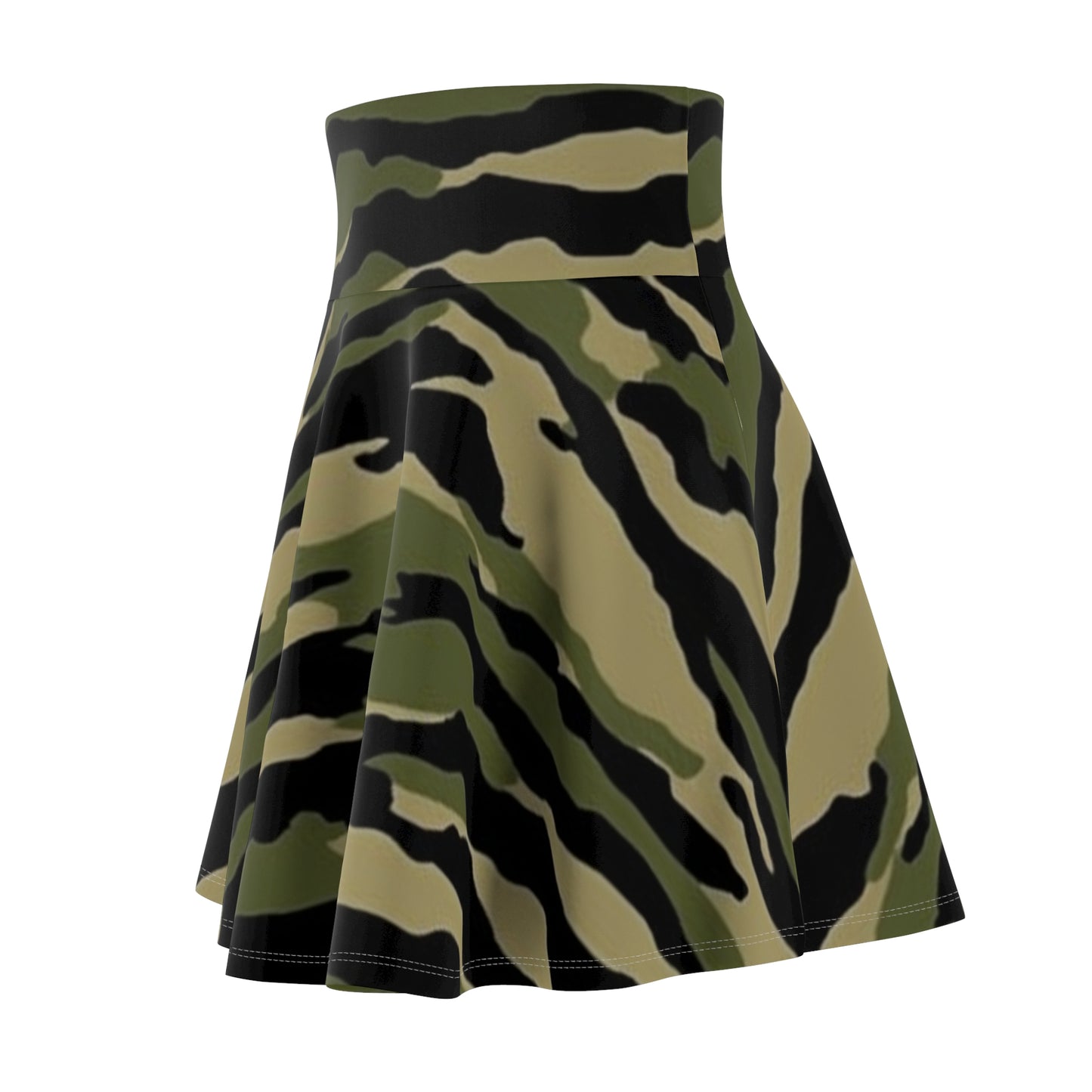 Tiger Stripe Camouflage: Military Style - Women's Skater Skirt (AOP)