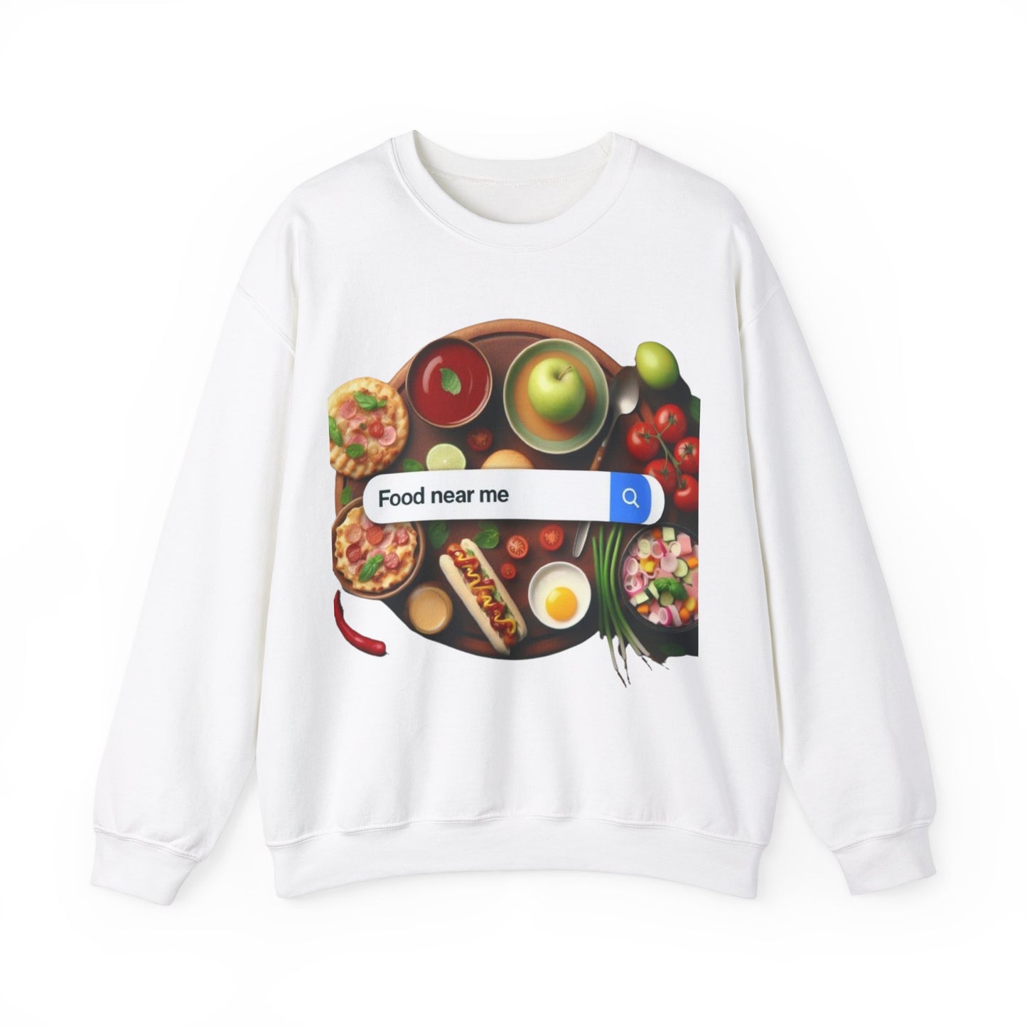 Food Near Me, Funny Gift, Unisex Heavy Blend™ Crewneck Sweatshirt