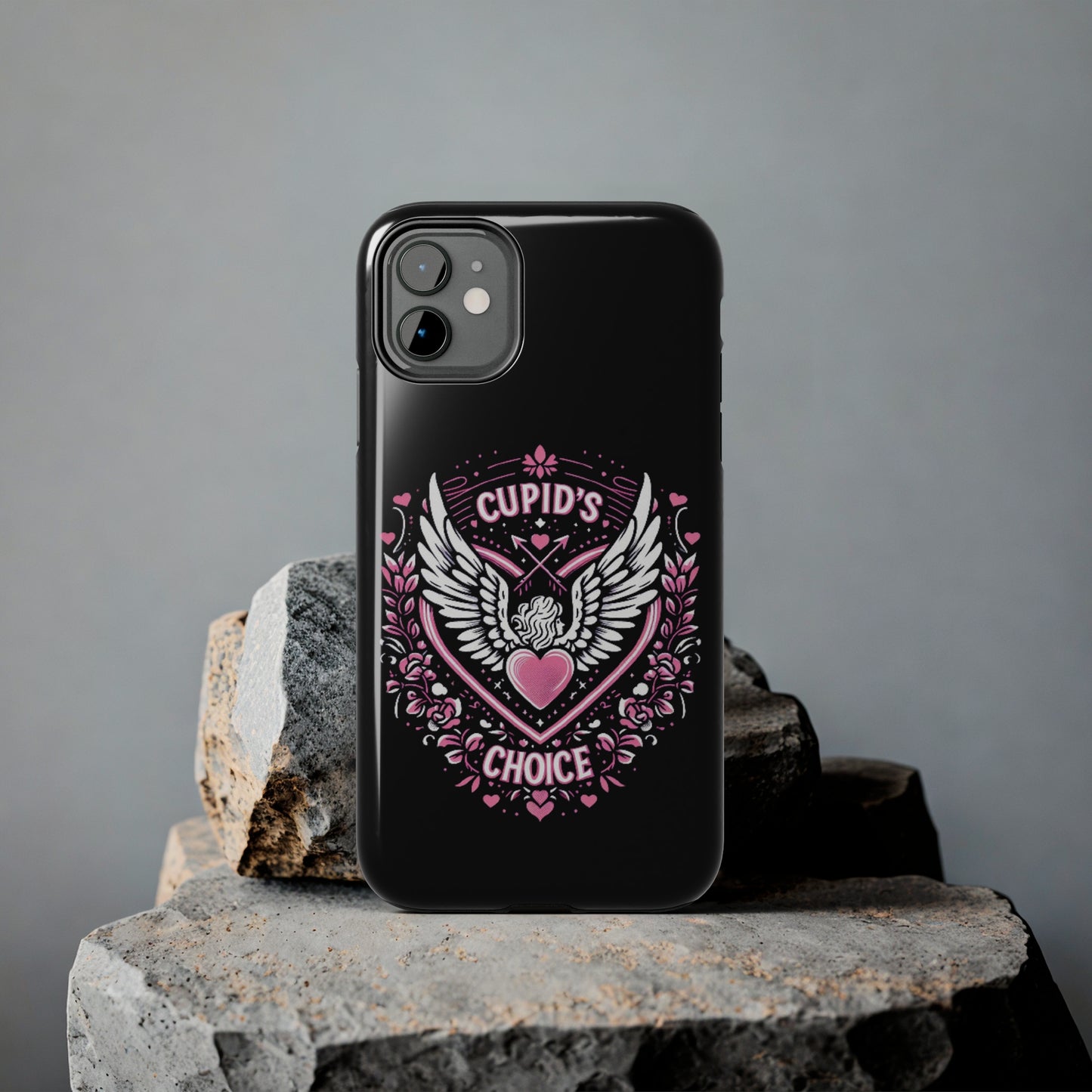 Cupidos Choice Crest con corazón y alas - Amor y romance con temática de San Valentín - Fundas resistentes para teléfonos