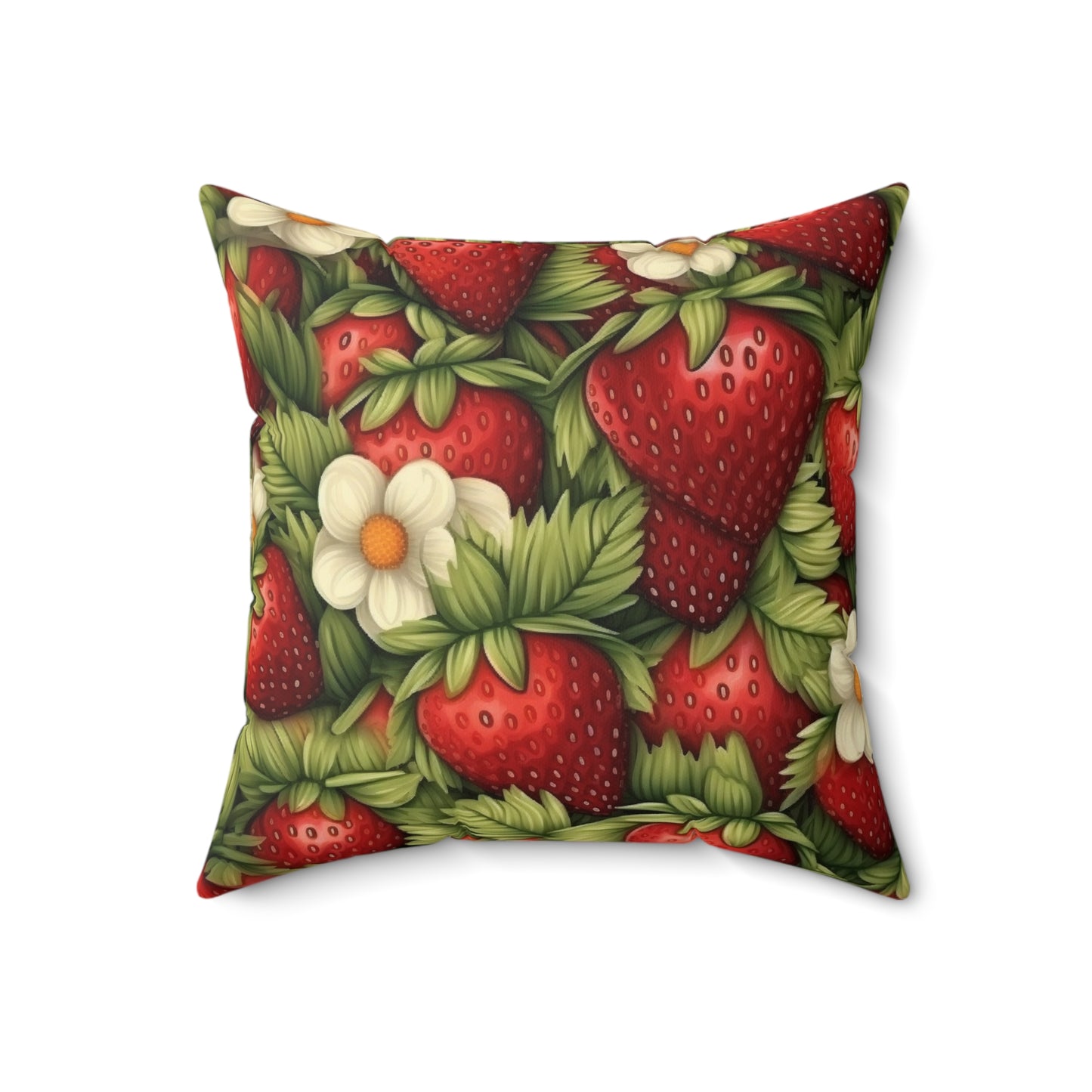 Strawberry Euphoria: The Ultimate Guide to Celebrating Life's Sweetest BerrySpun Polyester Square Pillow