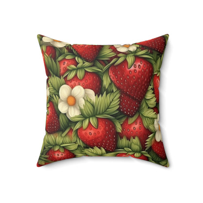 Strawberry Euphoria: The Ultimate Guide to Celebrating Life's Sweetest BerrySpun Polyester Square Pillow