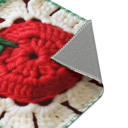 Apple Granny Square Crochet Pattern: Wild Fruit Tree, Delicious Red Design - Area Rugs